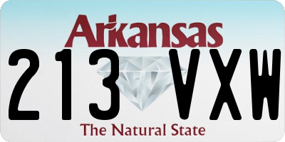 AR license plate 213VXW