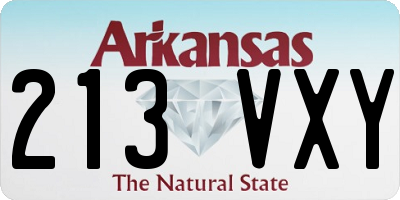 AR license plate 213VXY