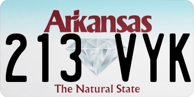 AR license plate 213VYK
