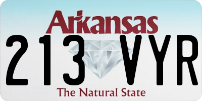 AR license plate 213VYR
