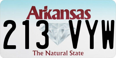 AR license plate 213VYW
