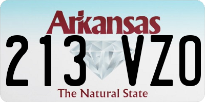AR license plate 213VZO