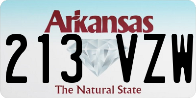 AR license plate 213VZW