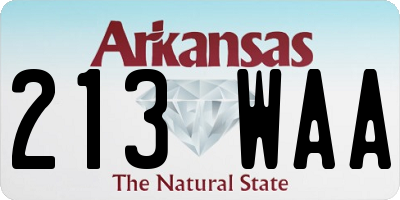 AR license plate 213WAA