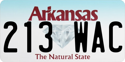 AR license plate 213WAC