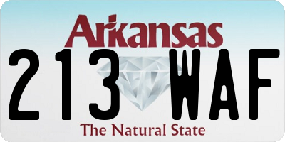 AR license plate 213WAF