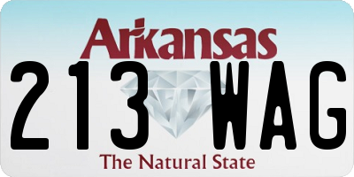 AR license plate 213WAG