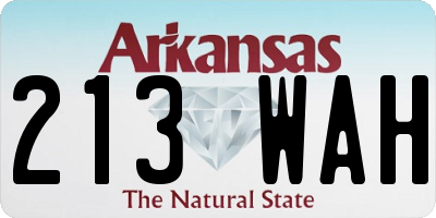 AR license plate 213WAH