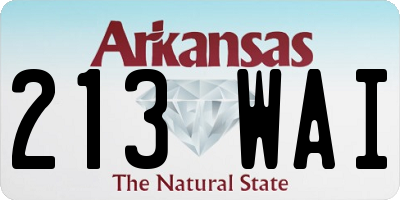 AR license plate 213WAI