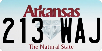AR license plate 213WAJ