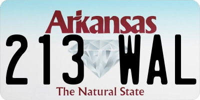 AR license plate 213WAL