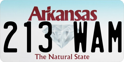 AR license plate 213WAM