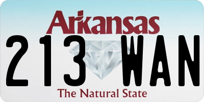 AR license plate 213WAN