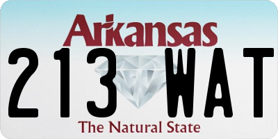 AR license plate 213WAT