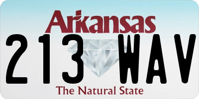 AR license plate 213WAV