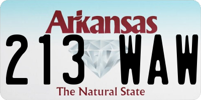 AR license plate 213WAW