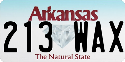 AR license plate 213WAX