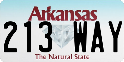 AR license plate 213WAY