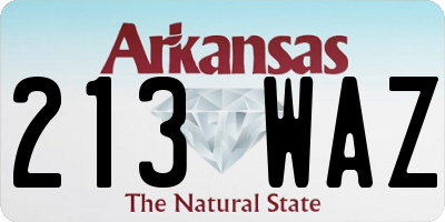 AR license plate 213WAZ