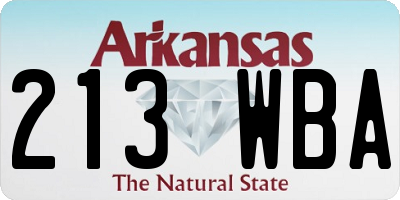 AR license plate 213WBA