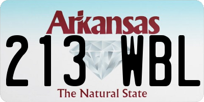 AR license plate 213WBL