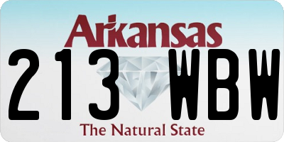 AR license plate 213WBW