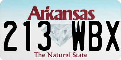 AR license plate 213WBX