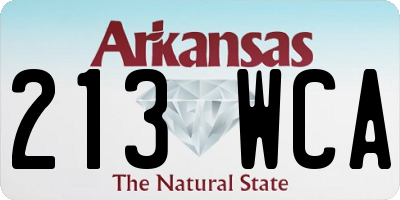 AR license plate 213WCA