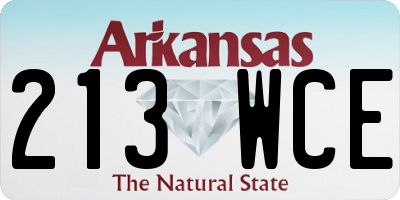 AR license plate 213WCE