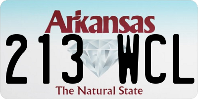 AR license plate 213WCL
