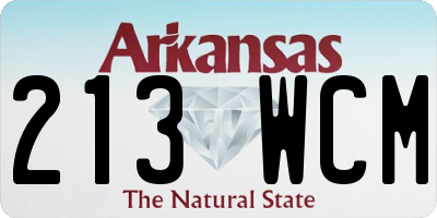 AR license plate 213WCM