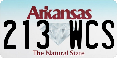 AR license plate 213WCS