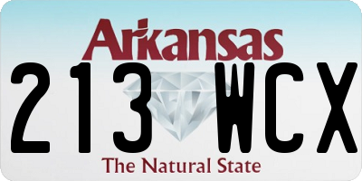 AR license plate 213WCX