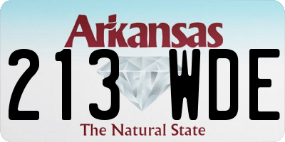 AR license plate 213WDE