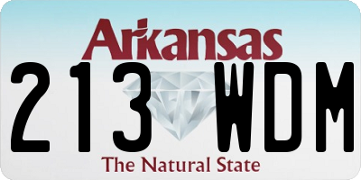 AR license plate 213WDM