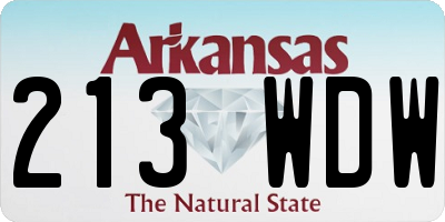 AR license plate 213WDW