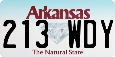 AR license plate 213WDY