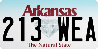 AR license plate 213WEA