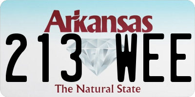 AR license plate 213WEE