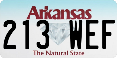AR license plate 213WEF
