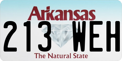AR license plate 213WEH
