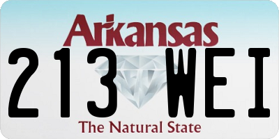 AR license plate 213WEI
