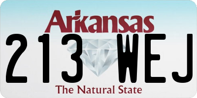 AR license plate 213WEJ