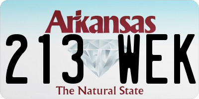 AR license plate 213WEK