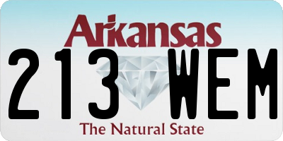 AR license plate 213WEM