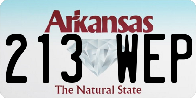 AR license plate 213WEP