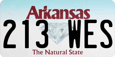 AR license plate 213WES