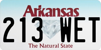 AR license plate 213WET