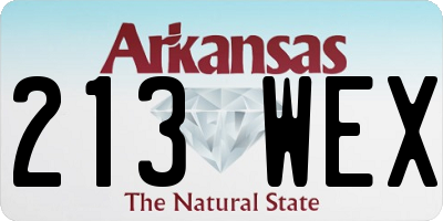 AR license plate 213WEX