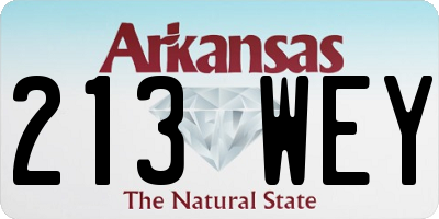 AR license plate 213WEY
